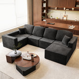 Homall 126" Modular Sectional Sofa L-Shaped Boneless No Assembly Required Cloud Couches with Deep Seat for Living Room