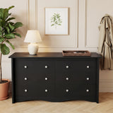 Homall 6 Drawer Dresser for Bedroom, 47'' Wide Wood Double Chest of Drawers with Metal Handles, Storage Cabinet Organizer for Living Room