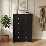 Homall 6 Drawer Dresser for Bedroom, 47'' Wide Wood Double Chest of Drawers with Metal Handles, Storage Cabinet Organizer for Living Room
