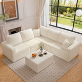 Homall V Shaped Corner Modern Sofa Sectional Cloud Couch with Deep Seat No Assembly Required Corduroy Fabric Couches for Living Room and Apartment