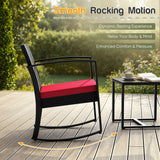Homall 3 Pieces Patio Bistro Chairs Set, Outdoor PE Rattan Chairs with Cushions and Coffee Table Conversation Set