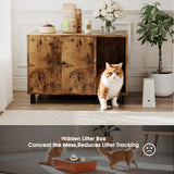 Homall Hidden Cat Litter Box Enclosure with Scratching Mat Multi-Functional Cat Litter Box Wooden Cat Washroom Furniture