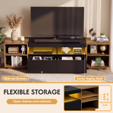 Homall 70'' TV Stand for TVs up to 75'', Entertainment Center with RGB LED Lights & Power Outlets, TV Stand with 2 Drawers, Adjustable Shelves, Modern Media Console for Living Room
