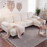 Homall 105" U-Shape 6 Seat Sectional Sofa with Chaise, Chenille Fabric Modular Couch for Living Room, Apartment