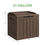 Homall 31 Gallon Outdoor Deck Box In Resin with Seat