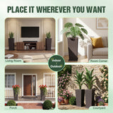 Homall 25" Tall Plastic Planter Set of 2 with Inside Pots, Drainages, for Outdoor and Indoor