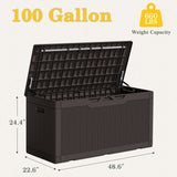 Homall 100 Gallon Outdoor Box Deck Plastic Resin Storage Box