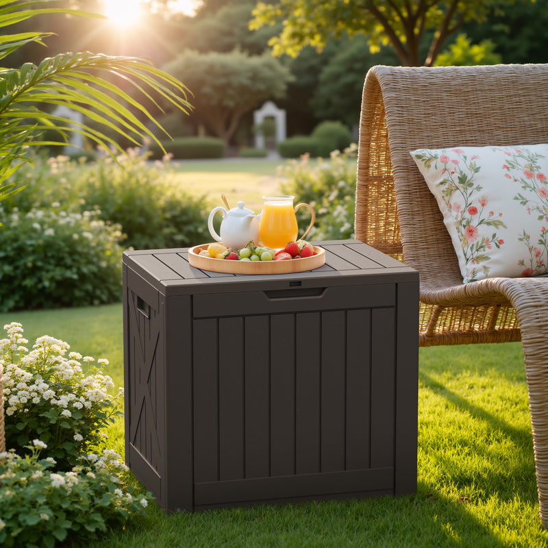 Homall 40 Gallon Resin Outdoor Storage Box with Lockable Lid Waterproof Resin Deck Box for Patio