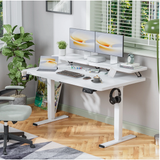 Homall 47" Wide Home Office Electric Height Adjustable Standing Desk Lifting Range 28~46" Computer Desk with Monitor Stand