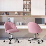 Homall Home Office Chair Adjustable Vanity Chairs Mid Back Rolling Task Chairs for Bedroom, Living Room or Study
