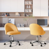 Homall Home Office Chair Adjustable Vanity Chairs Mid Back Rolling Task Chairs for Bedroom, Living Room or Study