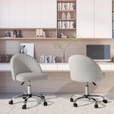 Homall Home Office Chair Adjustable Vanity Chairs Mid Back Rolling Task Chairs for Bedroom, Living Room or Study
