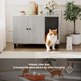 Homall Hidden Cat Litter Box Enclosure with Scratching Mat Multi-Functional Cat Litter Box Wooden Cat Washroom Furniture
