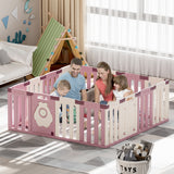 Homall 16-Panel Baby Playpen Kids Activity Centre Playard Center with Lock Door Rubber Bases