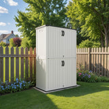 Homall 50 Cu.ft Resin Outdoor Storage Shed - Waterproof, Lockable & Sturdy Floor for Patio/Garden, White