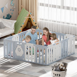 Homall 16-Panel Baby Playpen Kids Activity Centre Playard Center with Lock Door Rubber Bases