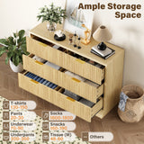 Homall Fluted 6 Drawers Dresser for Bedroom, 48" Modern Chest of Drawers with Metal Handle, Wood Closet Storage Organizer for Living Room