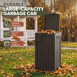 Homall 32 Gallon Outdoor Trash Can, Plastic Garbage Bin with Front Door & Lid, Heavy Duty Waterproof Waste Container for Outdoor