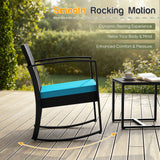 Homall 3 Pieces Patio Bistro Chairs Set, Outdoor PE Rattan Chairs with Cushions and Coffee Table Conversation Set