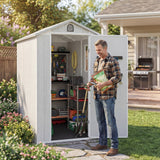 Homall 4x6ft Outdoor Plastic Storage Shed,Resin Shed with Lock & Window for Garden,Backyard Easy Assembly,white