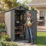 Homall 4x6ft Outdoor Plastic Storage Shed,Resin Shed with Lock & Window for Garden,Backyard Easy Assembly,Gray