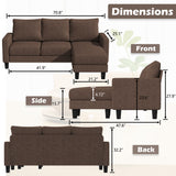 HOMALL Convertible Sectional Sofa Couch, L-Shaped Couch with Reversible Chaise, Modern Linen Fabric Couches for Living Room, Apartment and Small Space