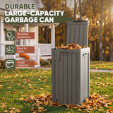 Homall 32 Gallon Outdoor Trash Can, Plastic Garbage Bin with Front Door & Lid, Heavy Duty Waterproof Waste Container for Outdoor