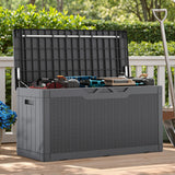 Homall 100-Gallon Outdoor Resin Deck Box for All-Weather Use Lockable Waterproof Storage Solution with Cushion Storage