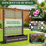 Homall Raised Garden Bed with Trellis, 43"x18"x59" Planter Box for Climbing Plants, Outdoor Raised Garden Bed for Privacy Screen, Tall Vertical Planter, Brown