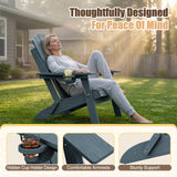 Homall Folding Adirondack Chair Outdoor HDPE Plastic Heavy Duty for Patio Backyard Garden, Blue