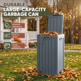 Homall 32 Gallon Outdoor Trash Can, Plastic Garbage Bin with Front Door & Lid, Heavy Duty Waterproof Waste Container for Outdoor