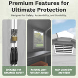 6x6ft Outdoor Plastic Storage Shed with Window,Weather-Resistant, Easy Assembly, Wood-Effect Garden Tool House,Light Gray