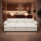 Homall 119" Modular Sectional Sofa with 3 Movable Ottomans, 3-Seat Configurable Cloud Couch for Living Room, Gray