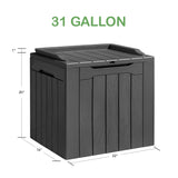 Homall 31 Gallon Outdoor Deck Box In Resin with Seat