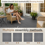 Homall 44-Pack Interlocking Deck Tiles, Outdoor Waterproof DIY Installation Flooring Slip-Resistant Surface for Backyards, Balconies, and Porches