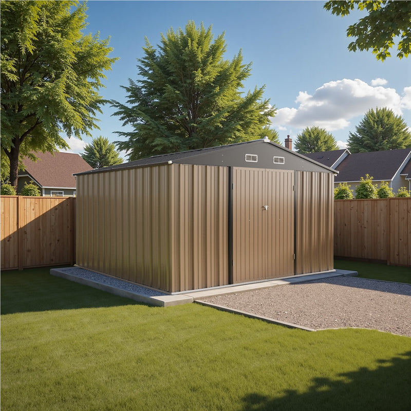 Homall Outdoor Metal Storage Shed with Lock, Durable Steel Backyard Shed