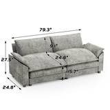 Homall 80" W Loveseat Sofa with Soften Arms for Small Spaces Loveseat Sleeper Couches for Living Room