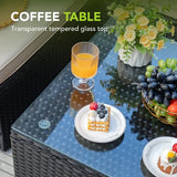 Homall 4 Piece Pe Rattan Wicker Outdoor Patio Bar Set, Black/Beige