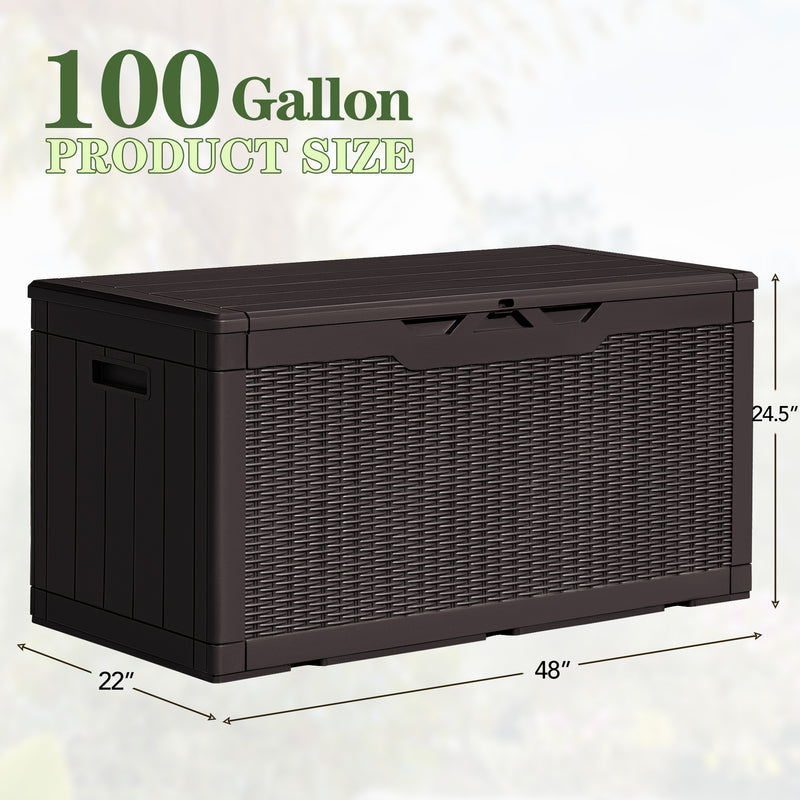Homall 100 Gallon Outdoor Box Deck Plastic Resin Storage Box