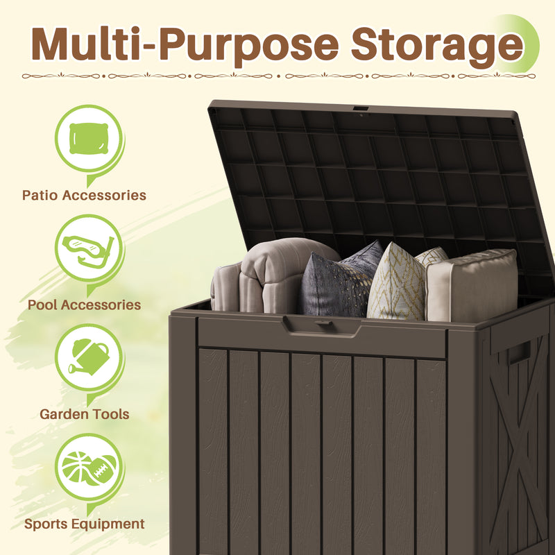 Homall 40 Gallon Resin Outdoor Storage Box with Lockable Lid Waterproof Resin Deck Box for Patio
