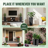 Homall 25" Tall Plastic Planter Set of 2 with Inside Pots, Drainages, for Outdoor and Indoor