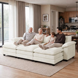 Homall 119" Modular Sectional Sofa with 3 Movable Ottomans, 3-Seat Configurable Cloud Couch for Living Room, Gray