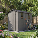 HOMALL 4x8ft Resin Shed for Outdoor Storage, Heavy-Duty Lockable Garden Tool Shed with Weather-Resistant Design