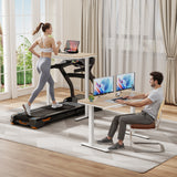 Homall 48" x 24" Wood Top Electric Standing Desk with Drawer, Height Adjustable Desk with Phone Stand & Charging Ports, Sit Stand up for Home Office,Beige