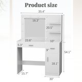 Homall Makeup Vanity Table with Lights, Mirror, Storage Cabinet, and Power Outlet for Bedroom and Dressing Room