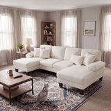 Homall 105" U-Shape 6 Seat Sectional Sofa with Chaise, Chenille Fabric Modular Couch for Living Room, Apartment