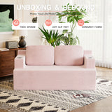 Homall Cloud Boneless Corduroy Sofa Loveseat Double-seater Couch Lounge Floor Chair for Bedroom