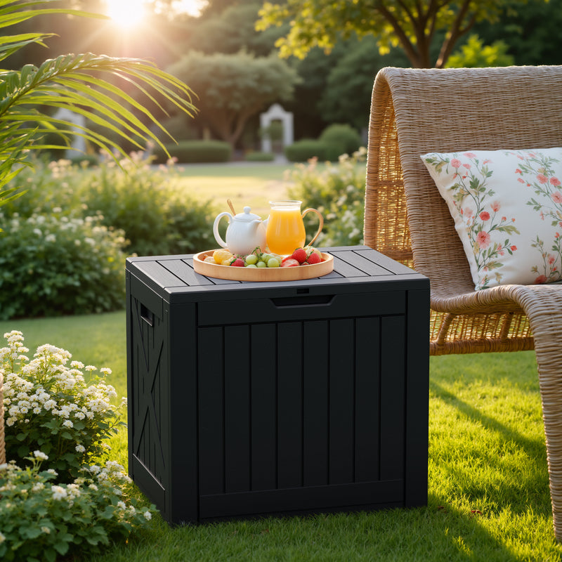 Homall 40 Gallon Resin Outdoor Storage Box with Lockable Lid Waterproof Resin Deck Box for Patio