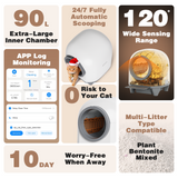 Homall Self-Cleaning Cat Litter Box with App Control, Safety Protection, WiFi, Automatic, Waste Bags