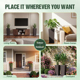 Homall 25" Tall Plastic Planter Set of 2 with Inside Pots, Drainages, for Outdoor and Indoor